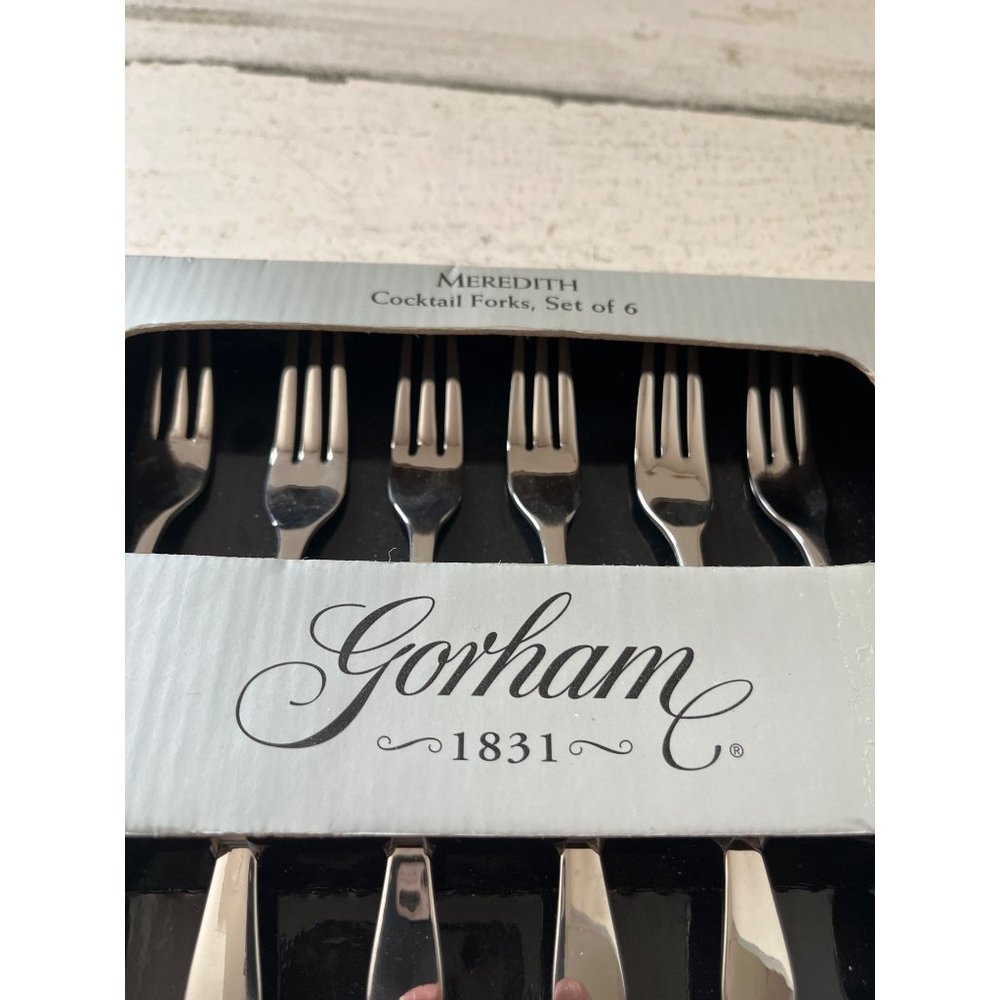 GORHAM MEREDITH HORS D'OEUVERS COCKTAIL FORKS SET OF 6 NEW IN BOX